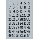 HERMA 4134 數字貼紙(銀底黑字) 1-100